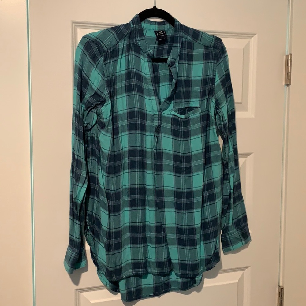 Teal & Blue Plaid Long Sleeve Shirt
